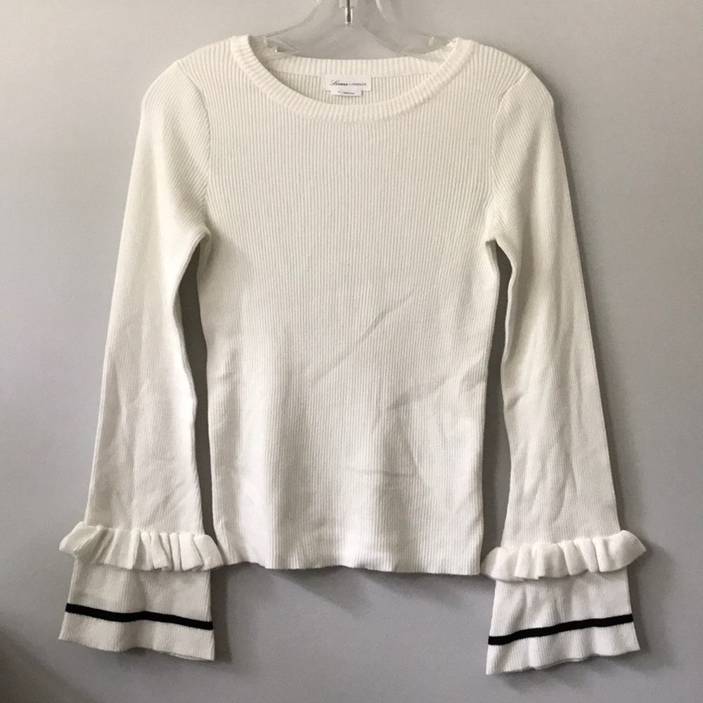 Lovers + Friends Waterloo frill sleeve sweater XS